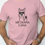 No Drama LLama Round Neck T-shirt