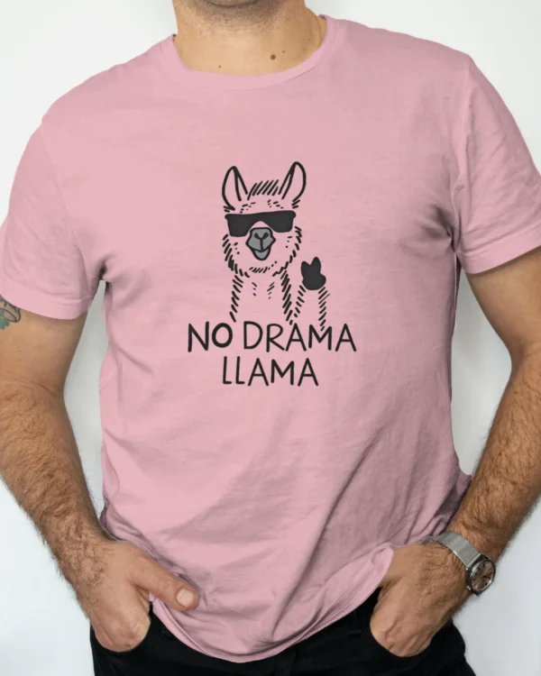 No Drama LLama Round Neck T-shirt