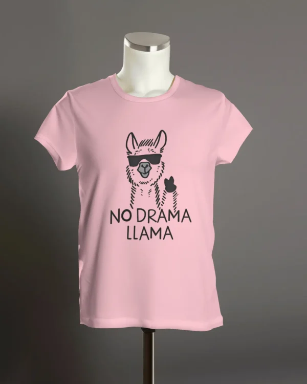 No Drama LLama Round Neck T-shirt - Image 2