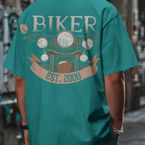 Biker Est.2000 Teal OverSized