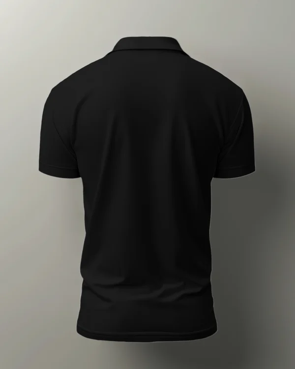 Black Men's Cotton Polo t-shirt - Image 2