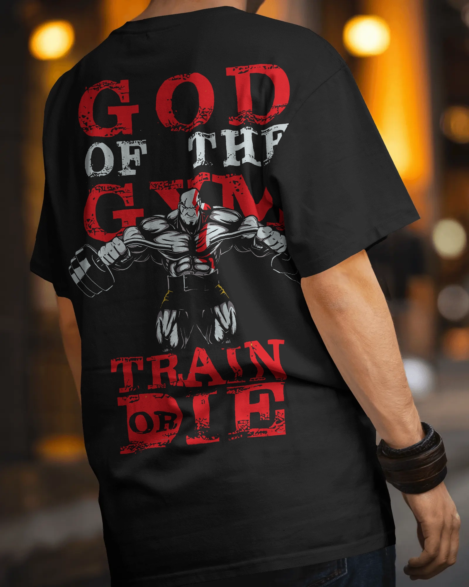 God Of the Gym Train Or Die Black OverSized