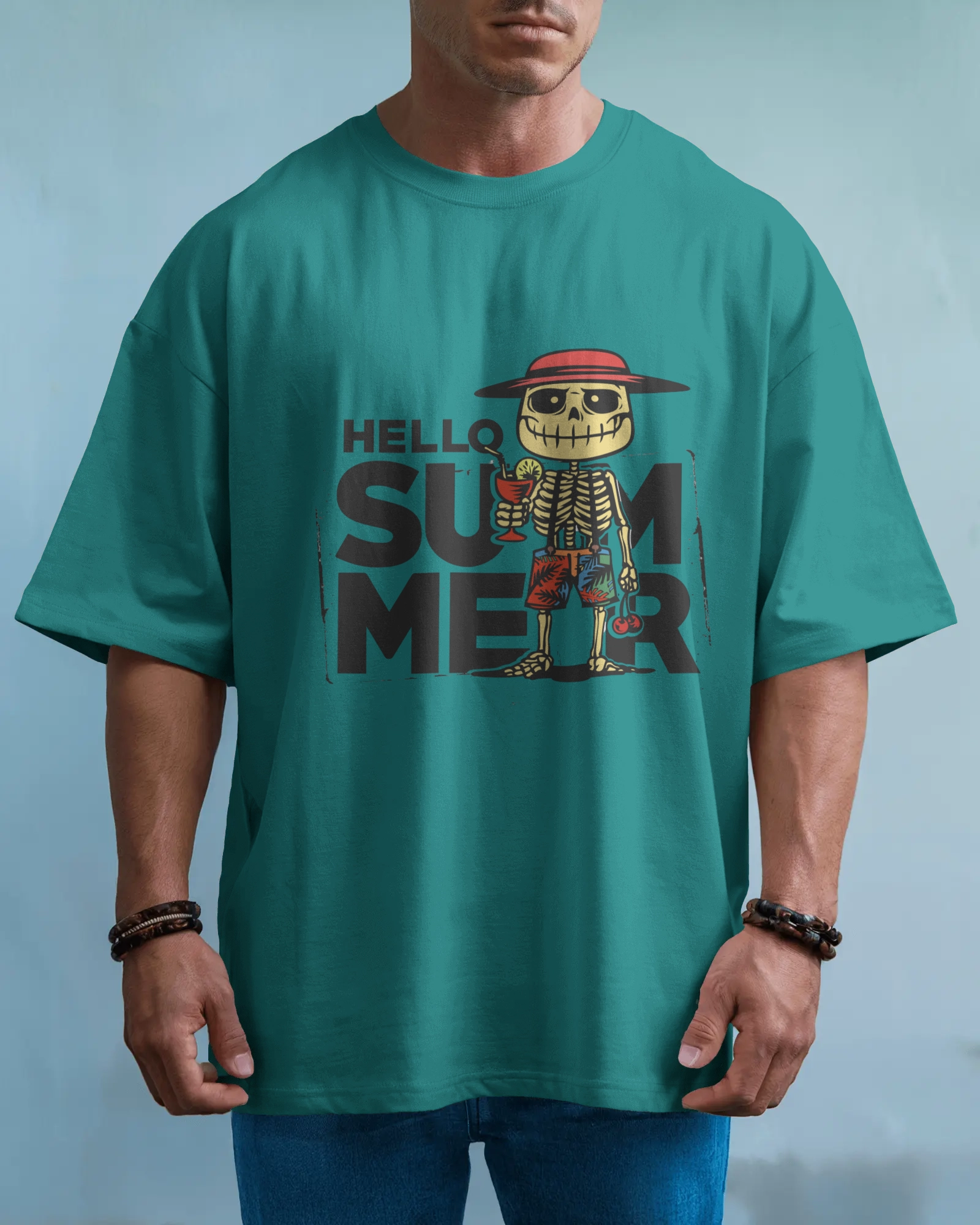 Hello Summer Teal OverSized