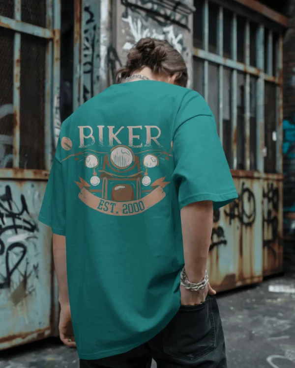 Biker Est.2000 Teal OverSized - Image 2