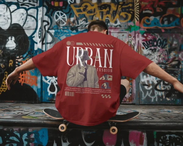 Urban Fashion OverSized Maroon - Image 6