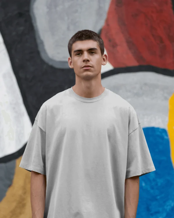 oversized French Terry T-shirt on male model