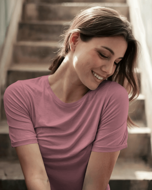 RosePink Round Neck T-shirt